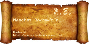 Maschat Bodomér névjegykártya